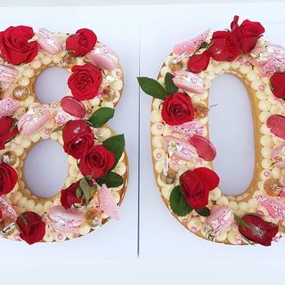 Number eighty shortbread cookie cake