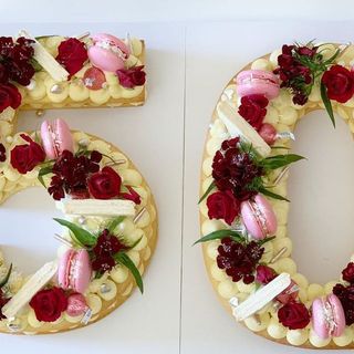 Number fifty shortbread cookie cake