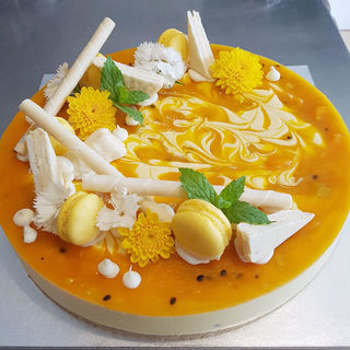 Mango & passionfruit cheesecake