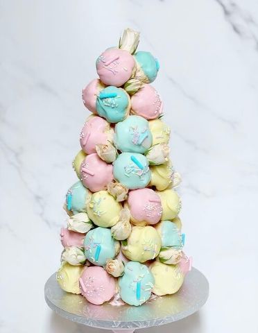 Pastel Chocolate Croquembouche